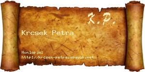 Krcsek Petra névjegykártya